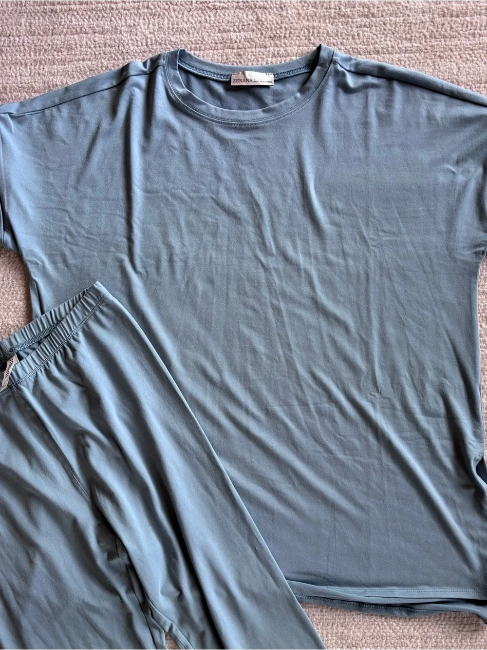 Zenana Outfitters Slate Blue Lounge Sleep Set Pajamas Large